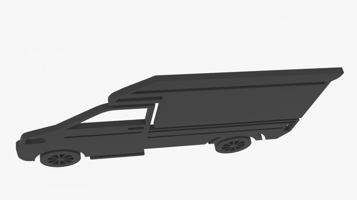 3D Mini Truck Silhouette 2 model