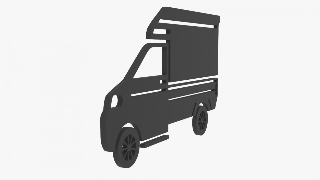 3D Mini Truck Silhouette 2 model