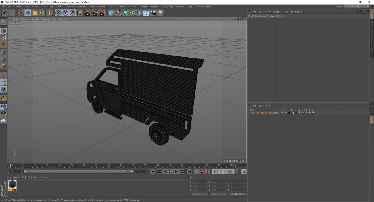 3D Mini Truck Silhouette 2 model