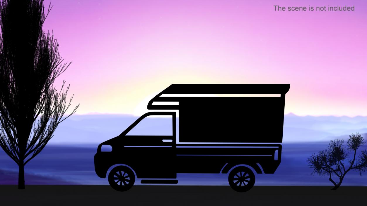 3D Mini Truck Silhouette 2 model