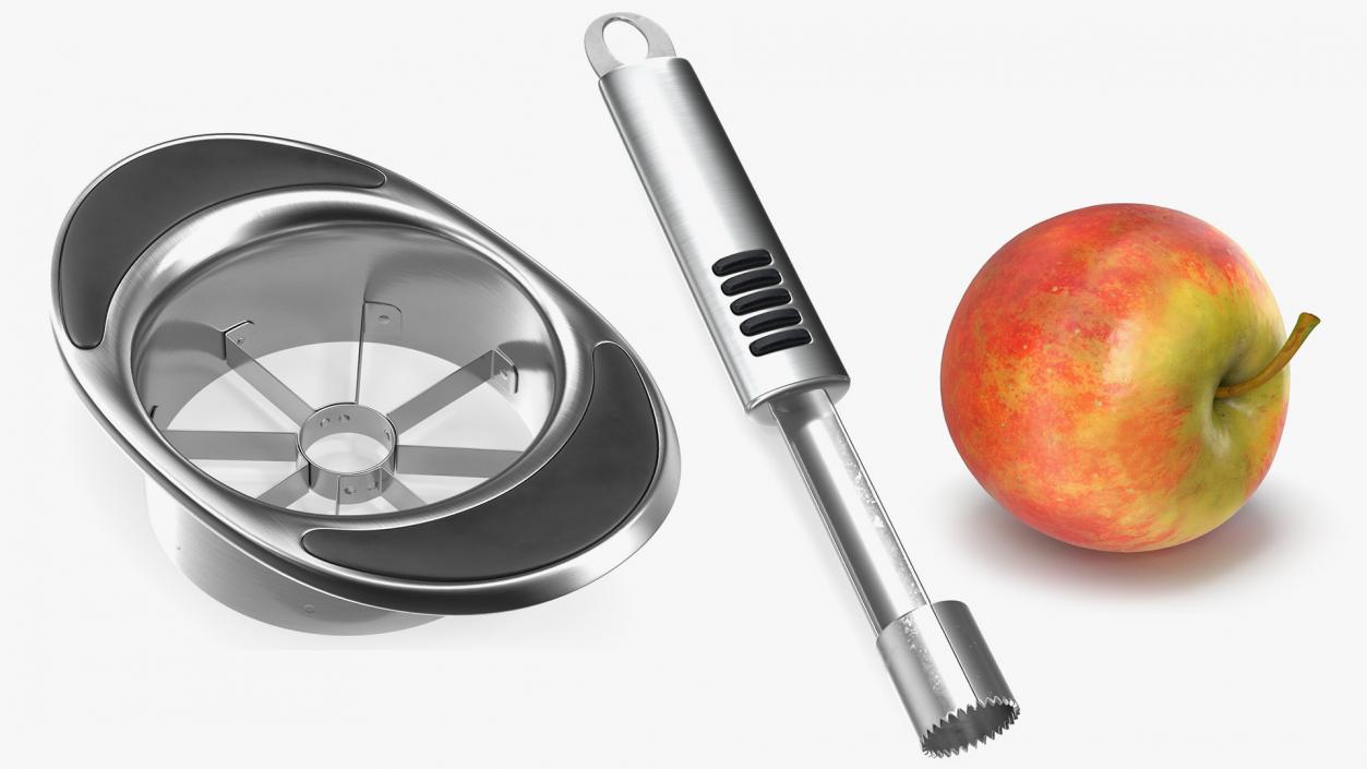 Apple with Stainless Slicers Collection 3D model