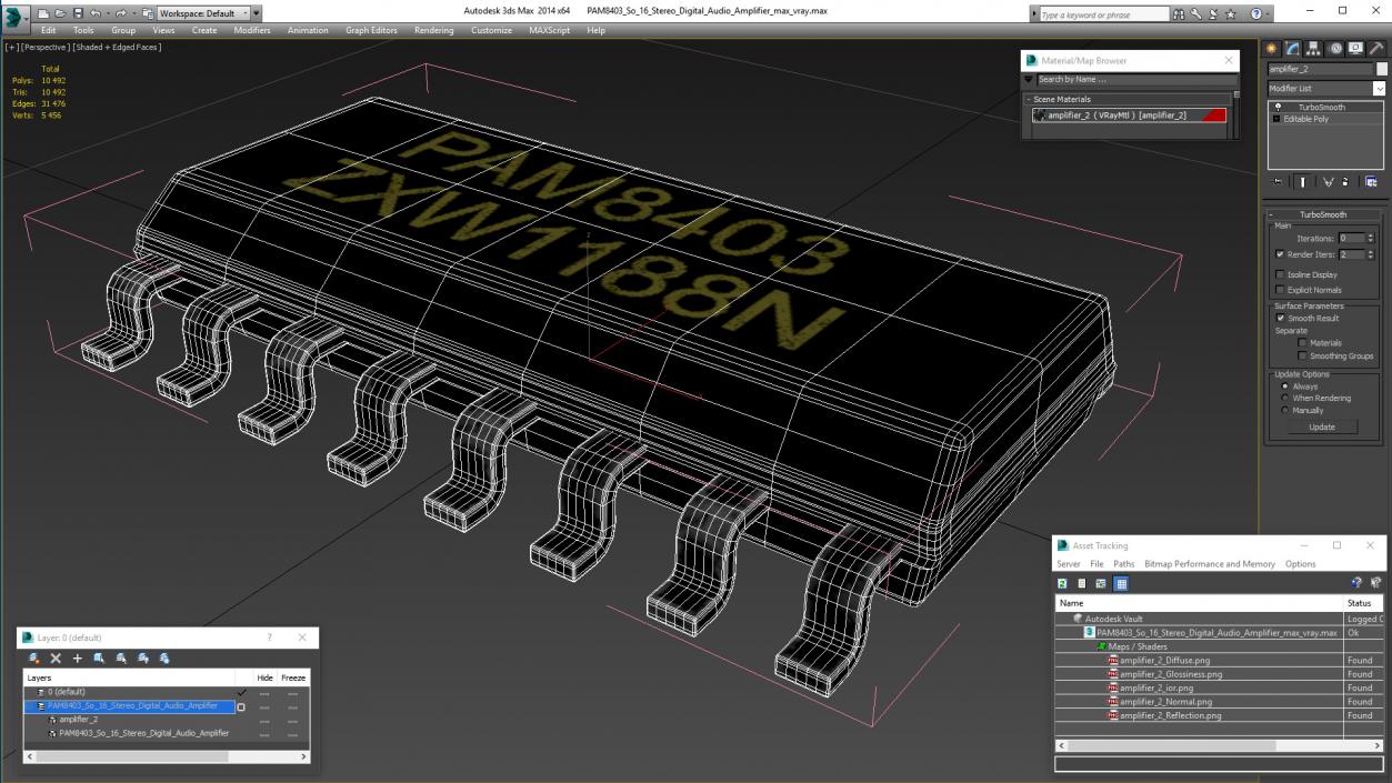 PAM8403 So 16 Stereo Digital Audio Amplifier 3D model