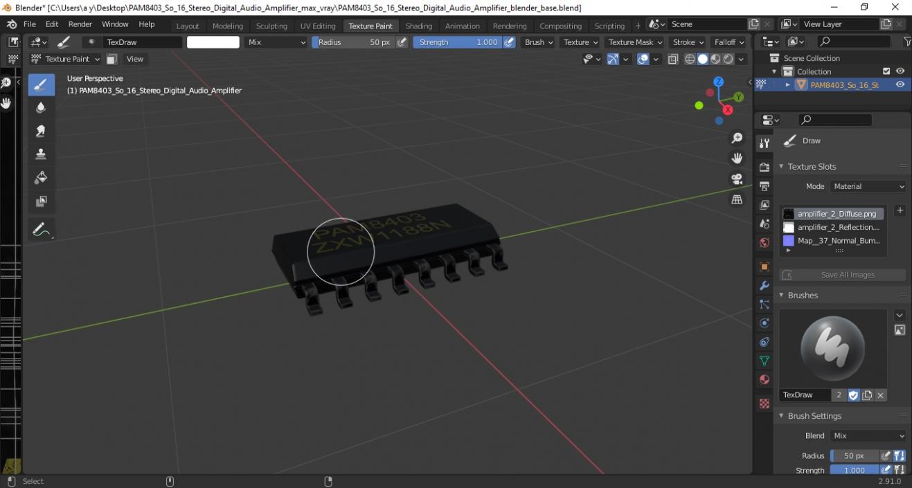 PAM8403 So 16 Stereo Digital Audio Amplifier 3D model