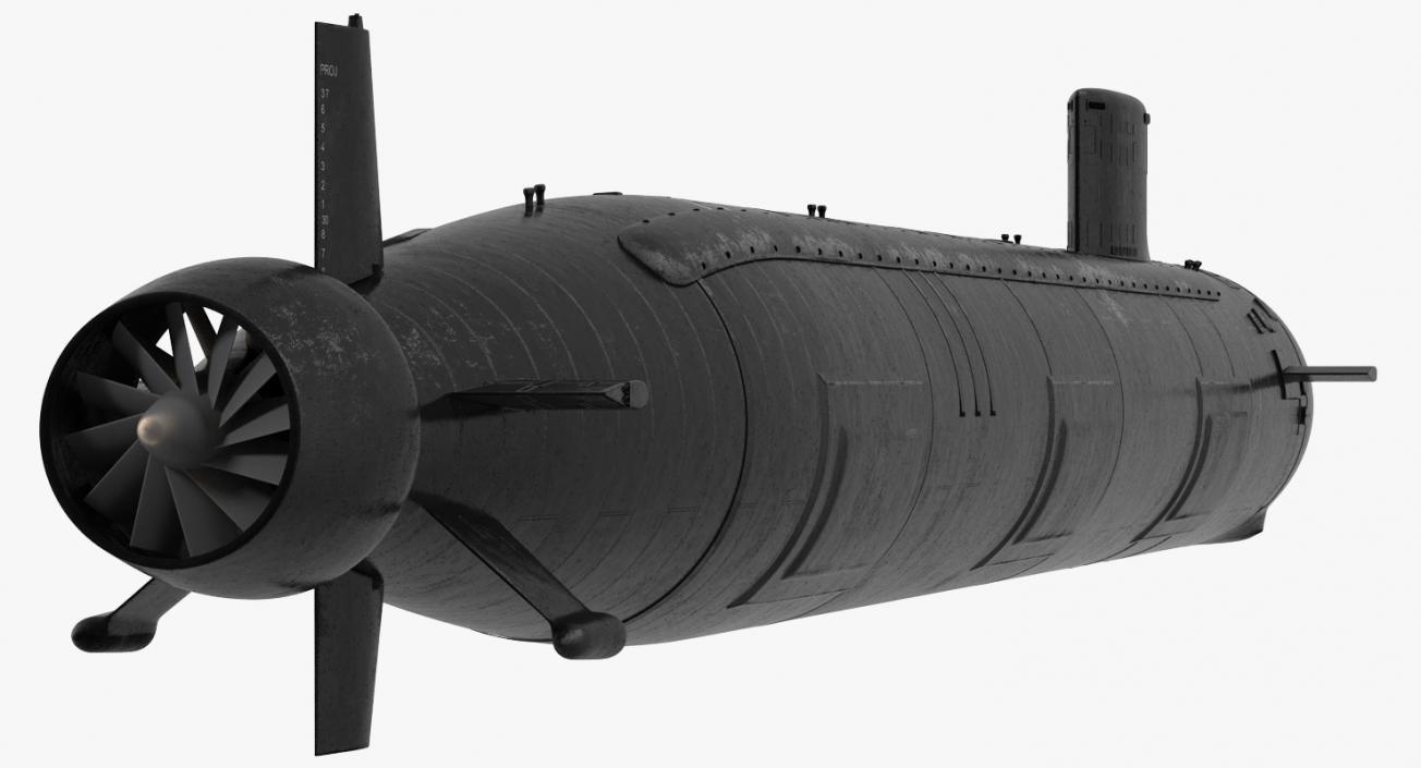 Virginia class Submarine SSN 774 Rigged 3D model
