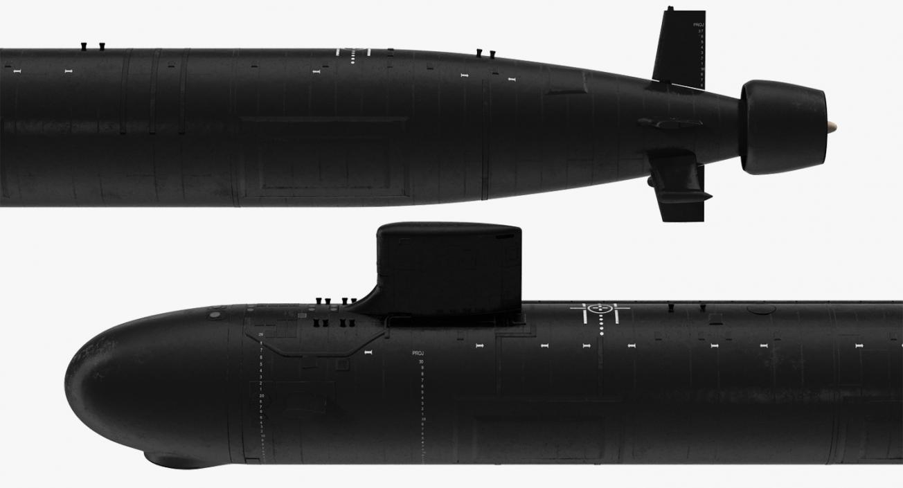 Virginia class Submarine SSN 774 Rigged 3D model