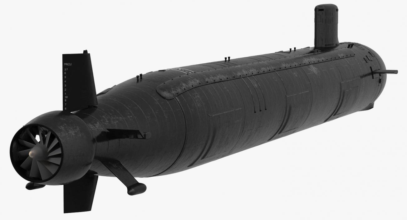 Virginia class Submarine SSN 774 Rigged 3D model