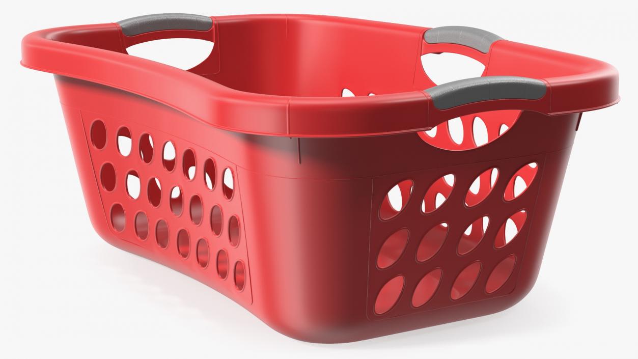 Large Plastic Laundry Basket Red 3D