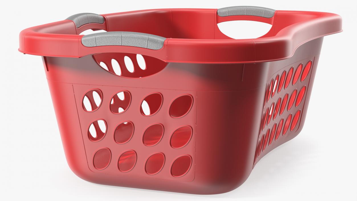 Large Plastic Laundry Basket Red 3D