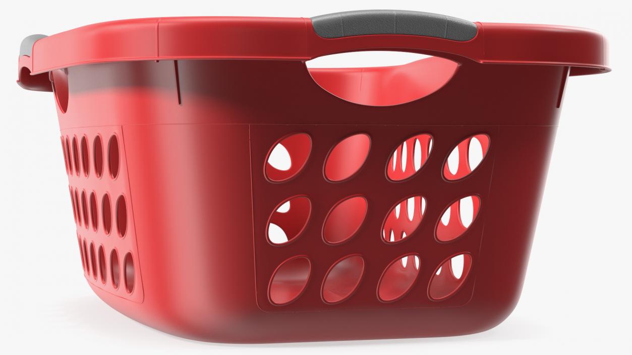 Large Plastic Laundry Basket Red 3D