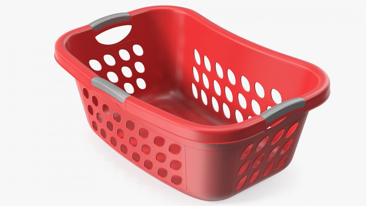 Large Plastic Laundry Basket Red 3D