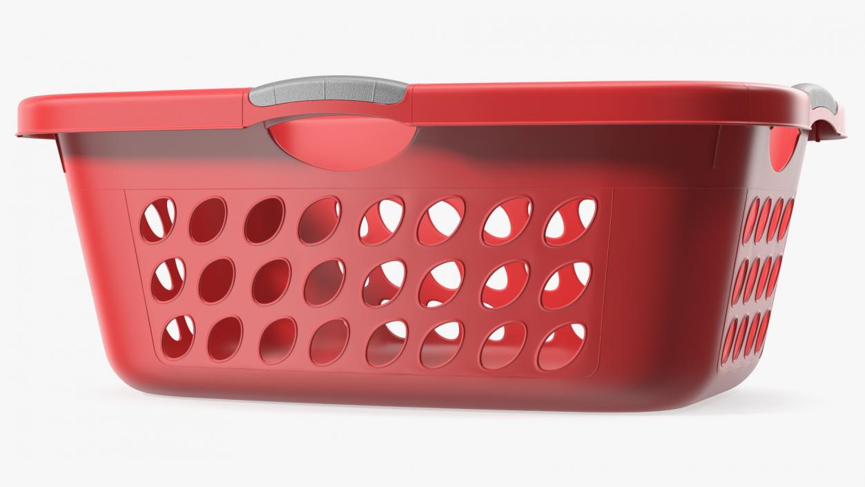 Large Plastic Laundry Basket Red 3D