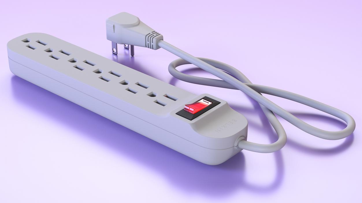 3D model Power Strip 6 Outlet