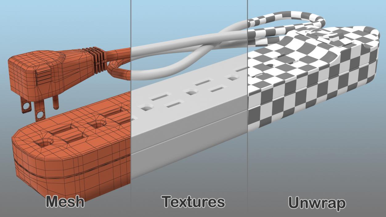 3D model Power Strip 6 Outlet