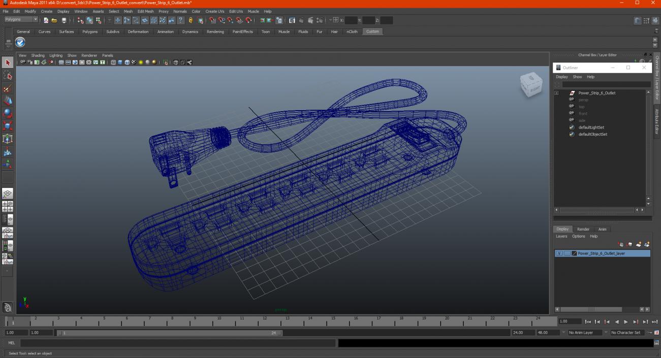 3D model Power Strip 6 Outlet
