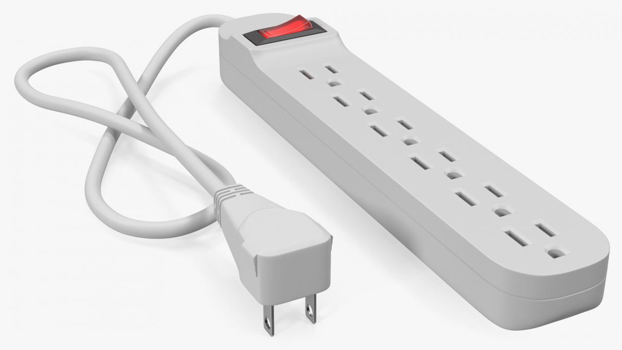 3D model Power Strip 6 Outlet