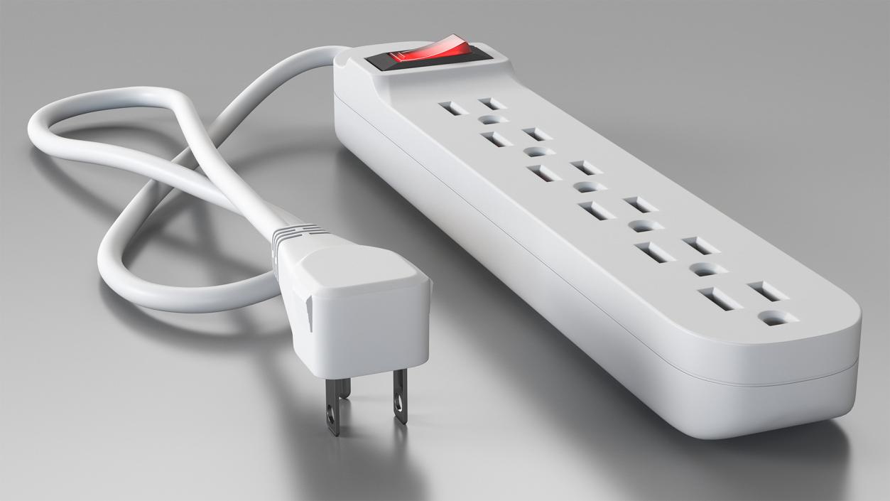 3D model Power Strip 6 Outlet