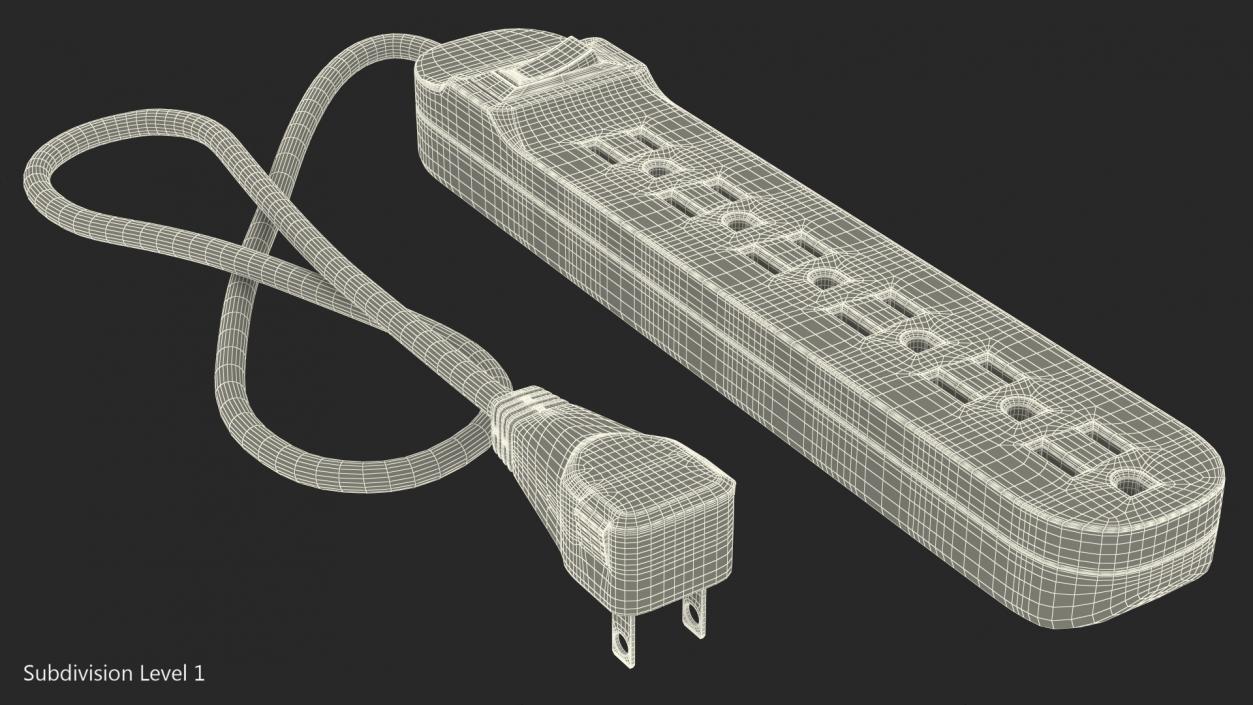 3D model Power Strip 6 Outlet