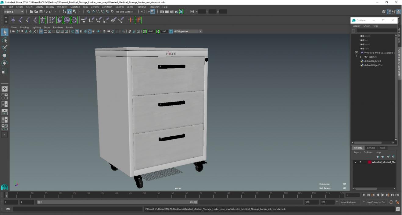 3D model Wheeled Medical Storage Locker