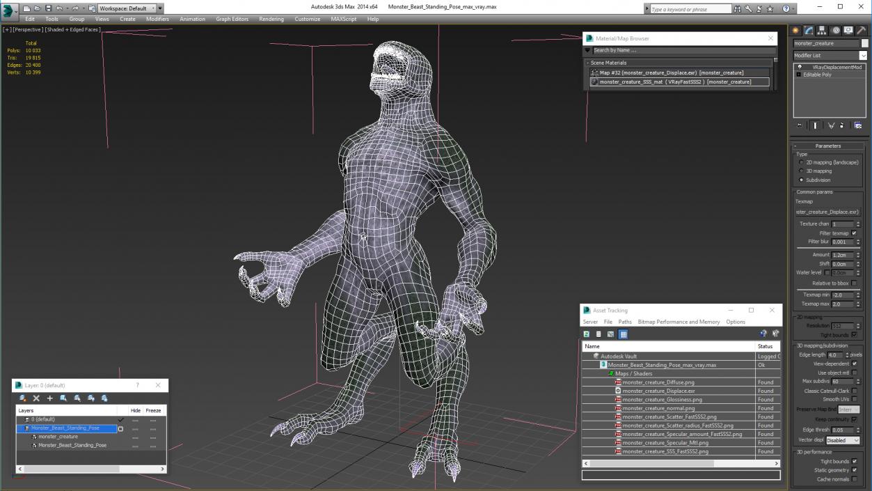 Monster Beast Standing Pose 3D