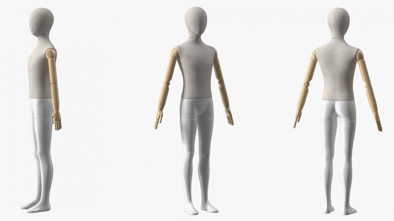 3D Flexible Child Mannequin Rigged