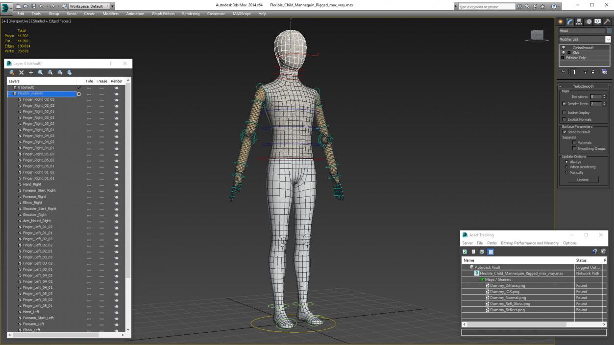 3D Flexible Child Mannequin Rigged