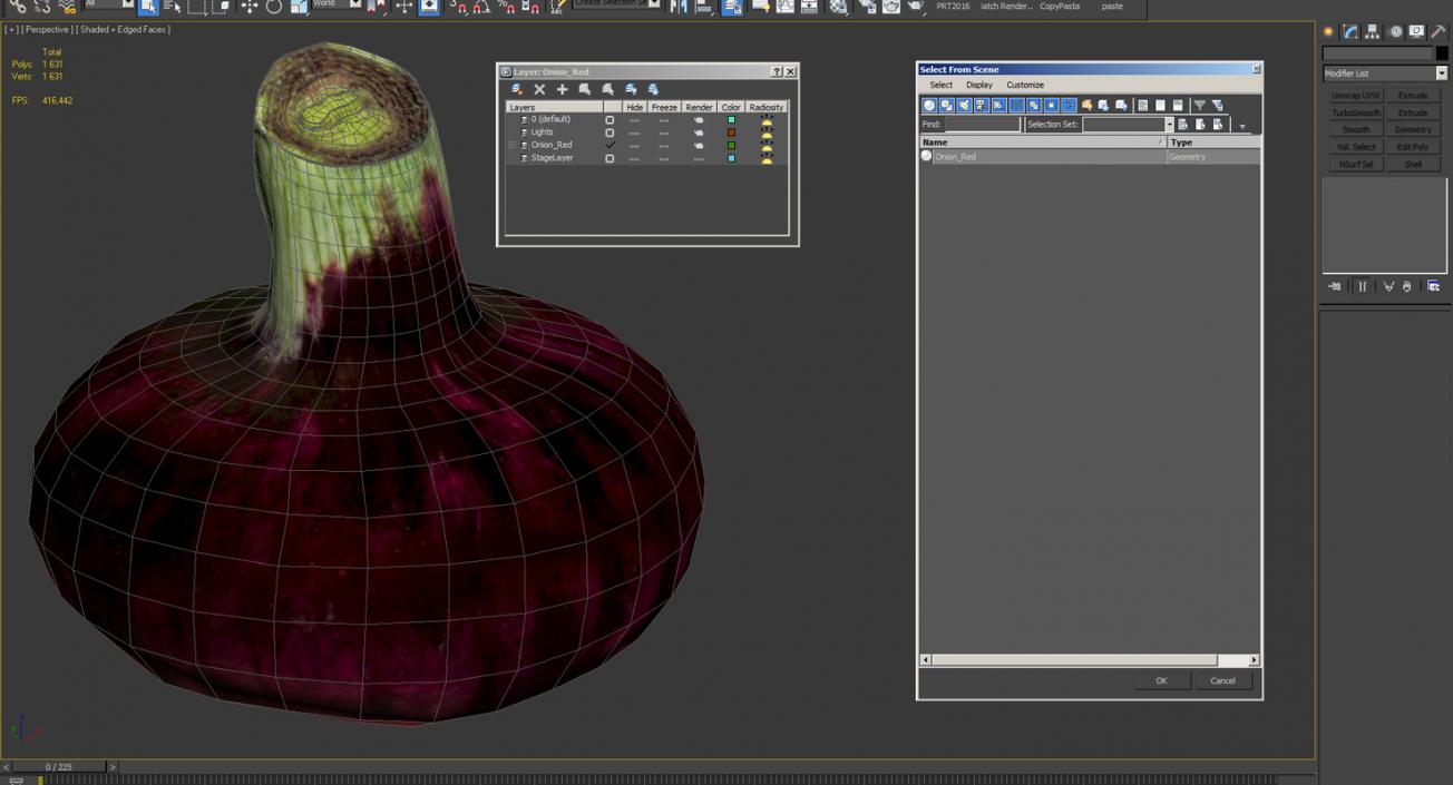 Red Onion 3D model