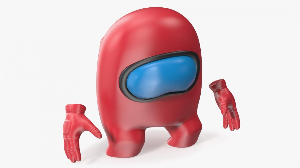 3D Among Us Red Character Sad