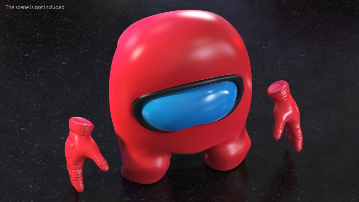 3D Among Us Red Character Sad