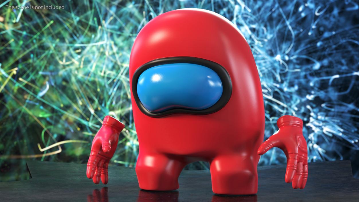 3D Among Us Red Character Sad