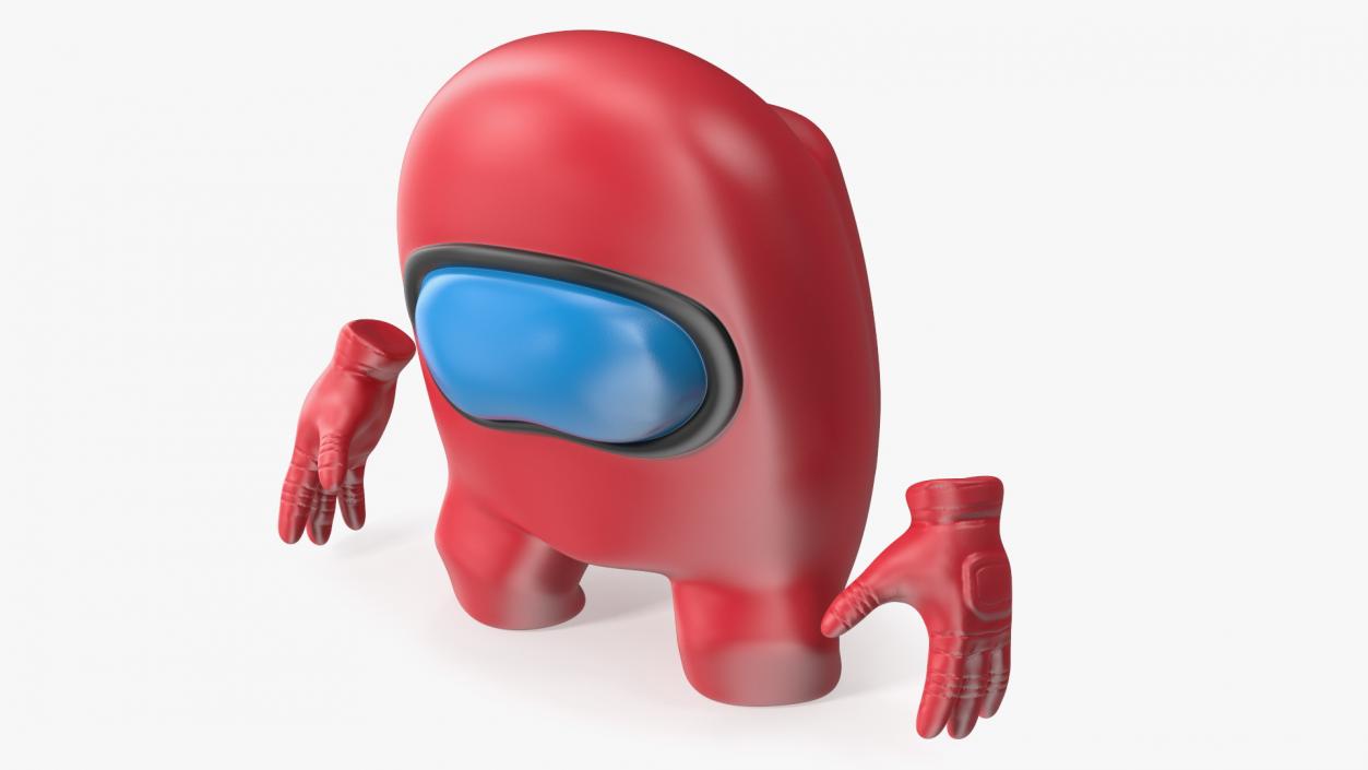 3D Among Us Red Character Sad