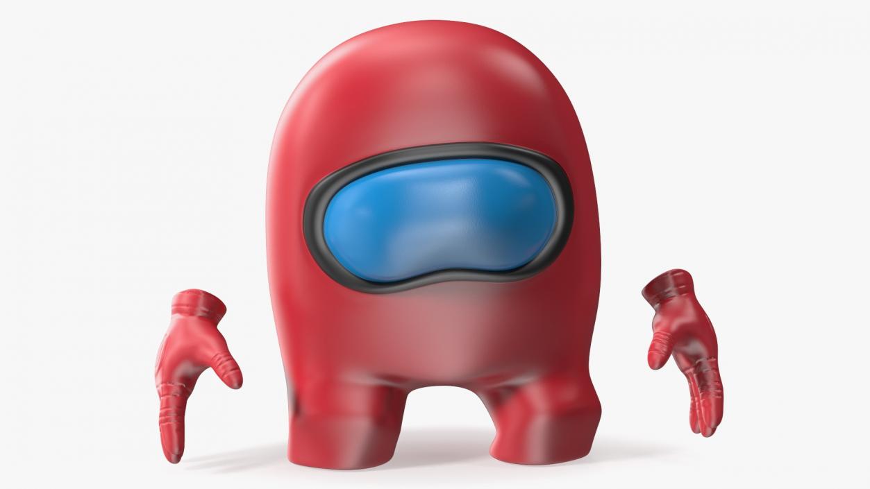 3D Among Us Red Character Sad