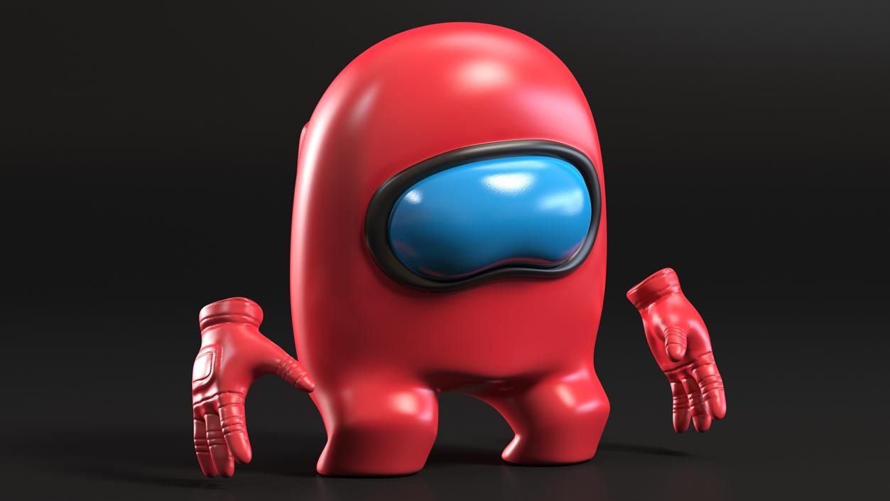 3D Among Us Red Character Sad