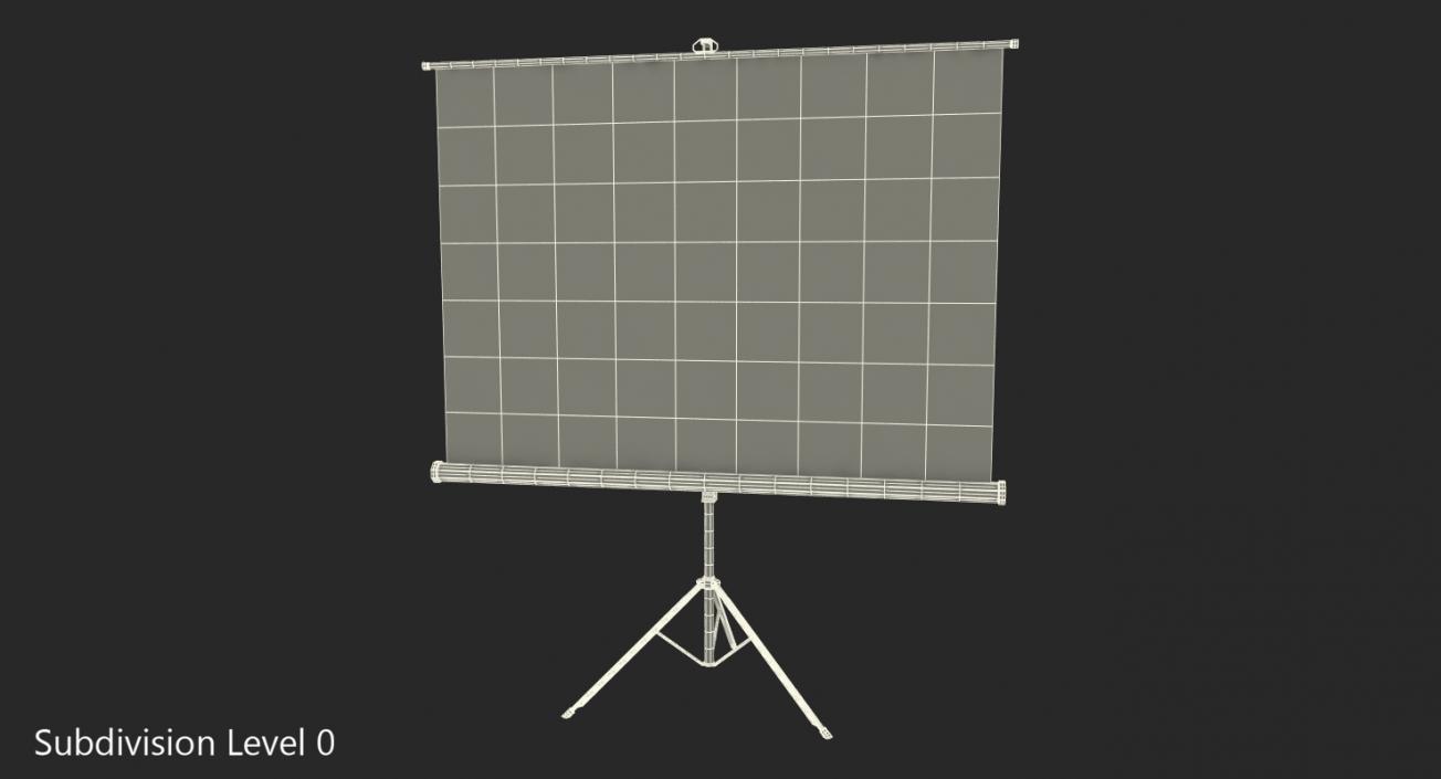 Office Tripod Projection Screen White 3D