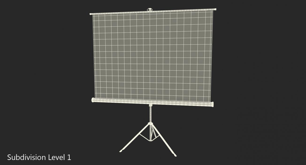 Office Tripod Projection Screen White 3D