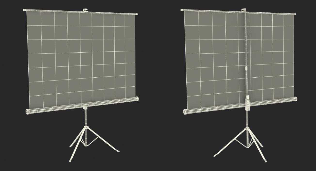 Office Tripod Projection Screen White 3D