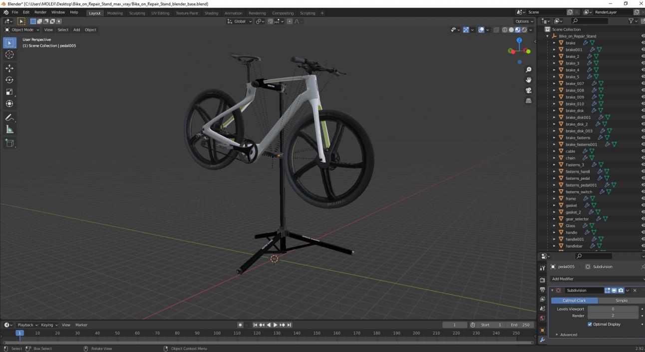 3D model Bike on Repair Stand