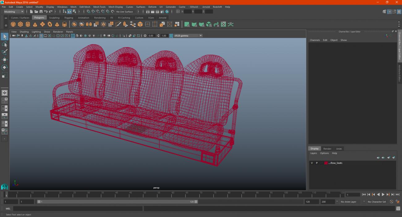 Row Seats 3D model