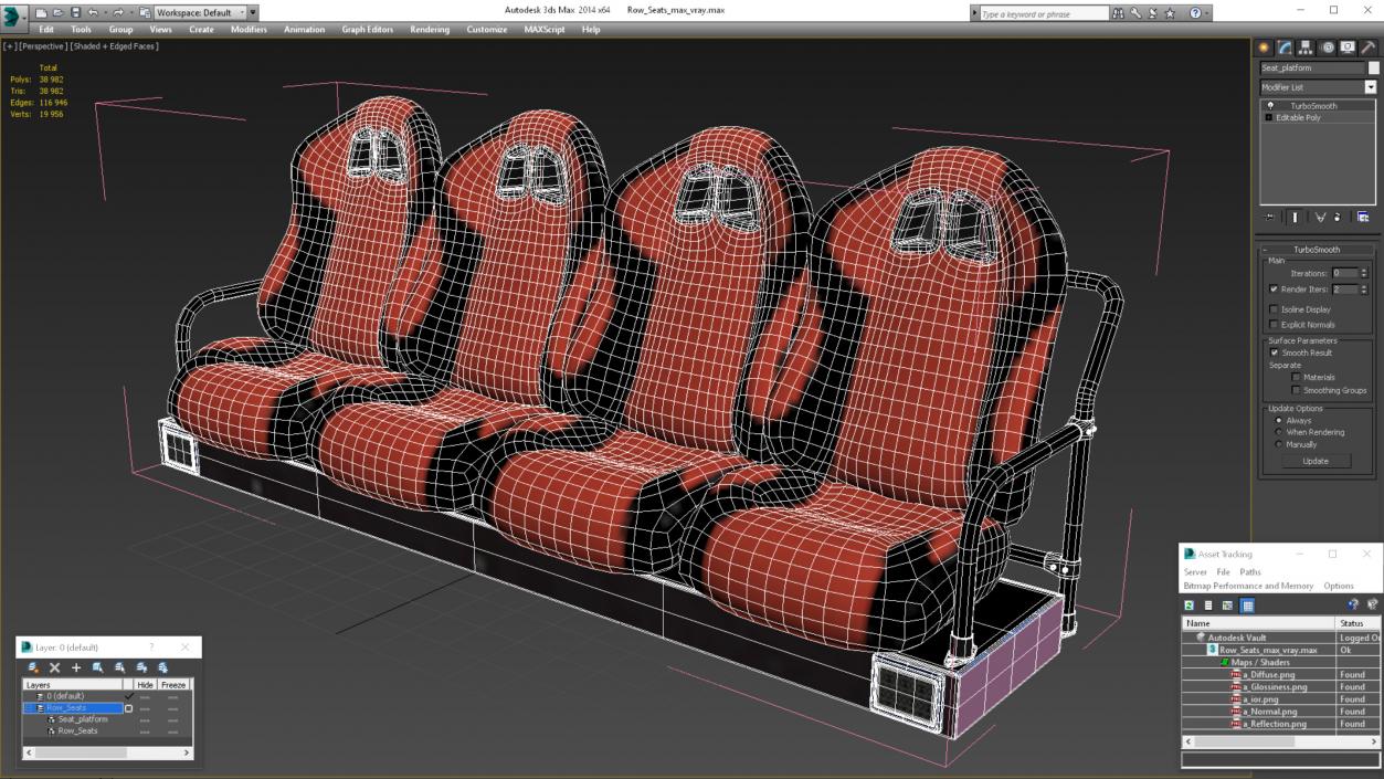 Row Seats 3D model