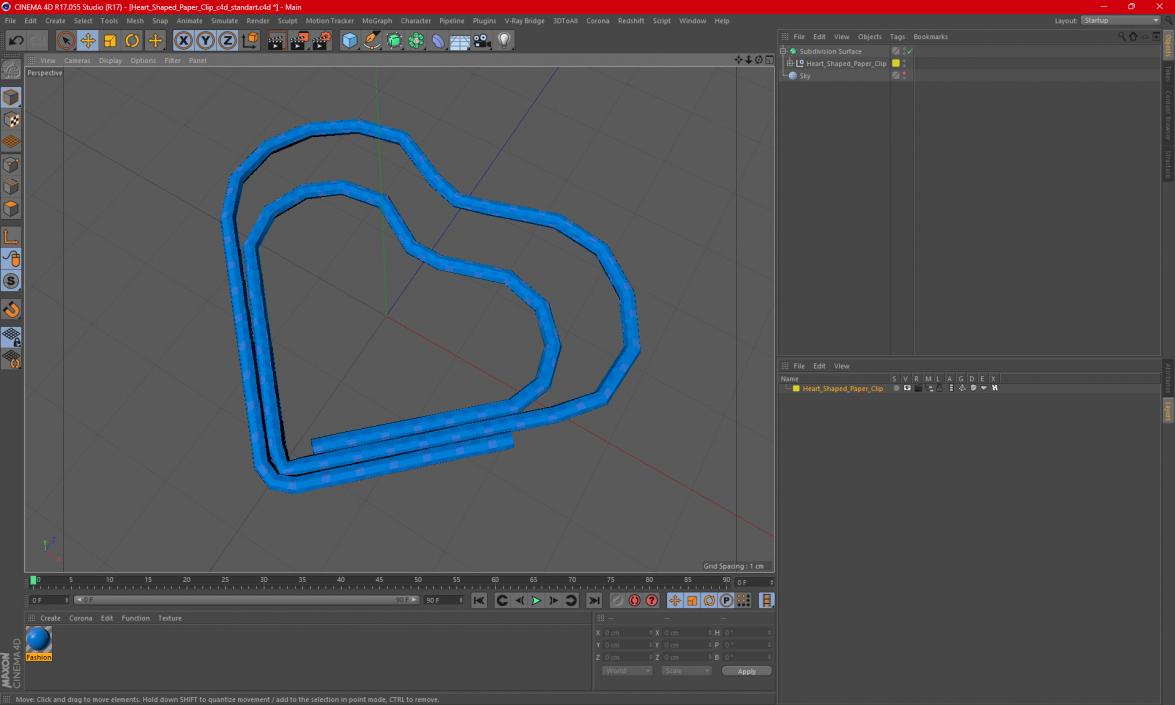 3D Heart Shaped Paper Clip model