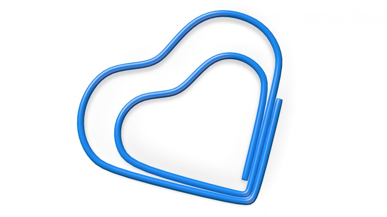 3D Heart Shaped Paper Clip model