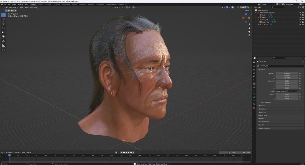 3D model American Indian Head