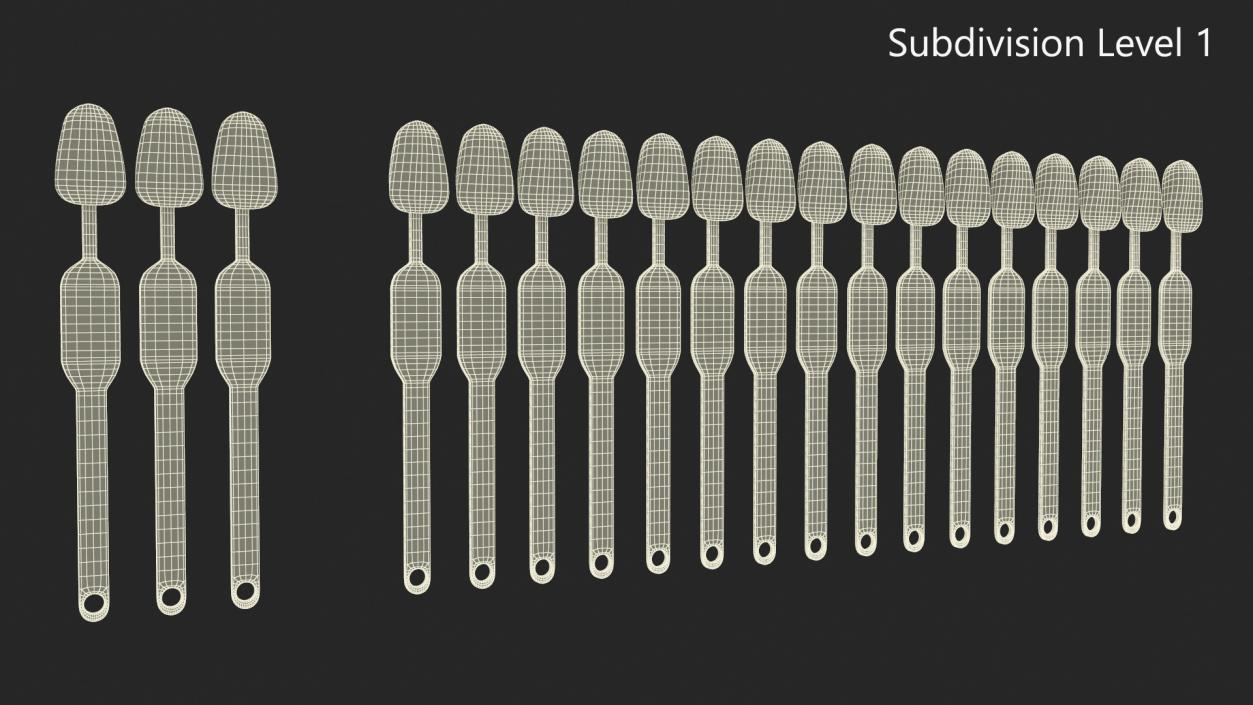 3D Teeth Shade Guide with Bleached Shades model