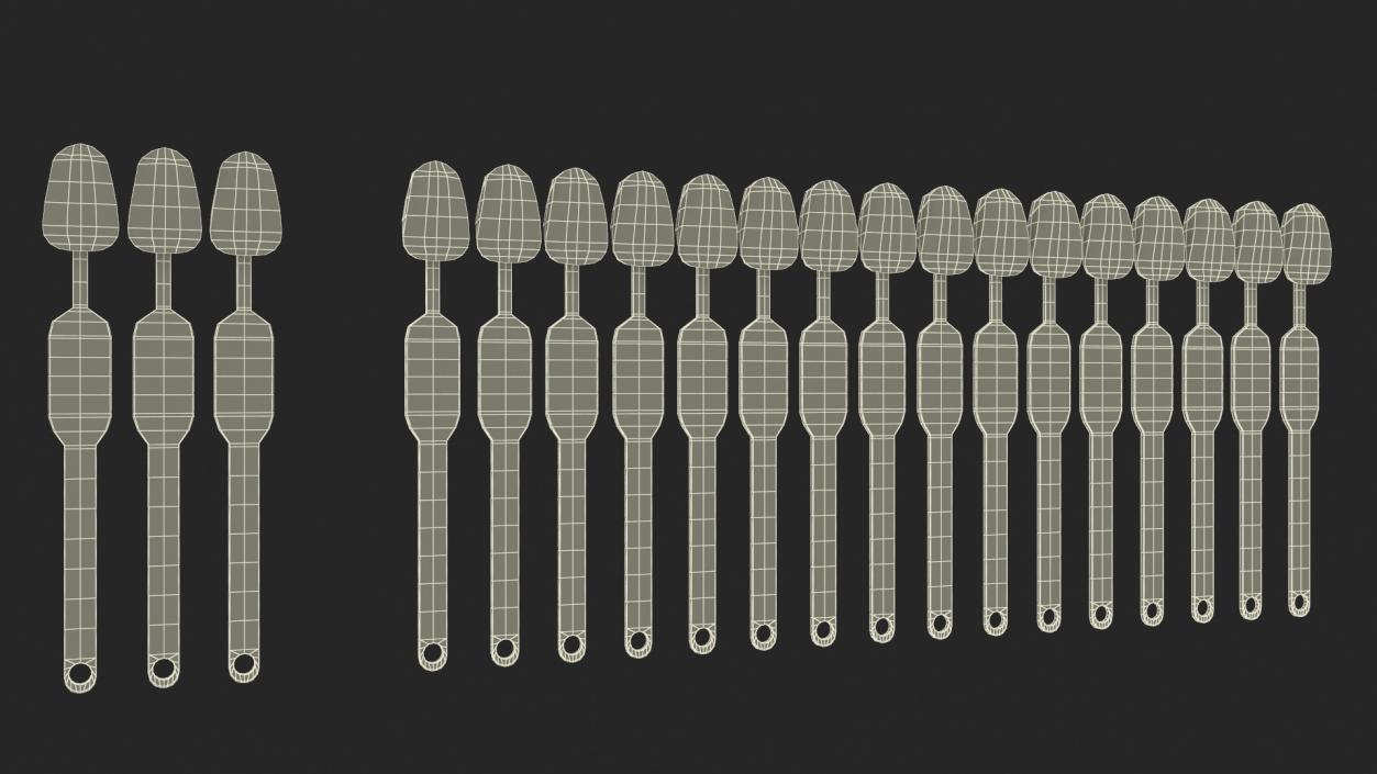 3D Teeth Shade Guide with Bleached Shades model