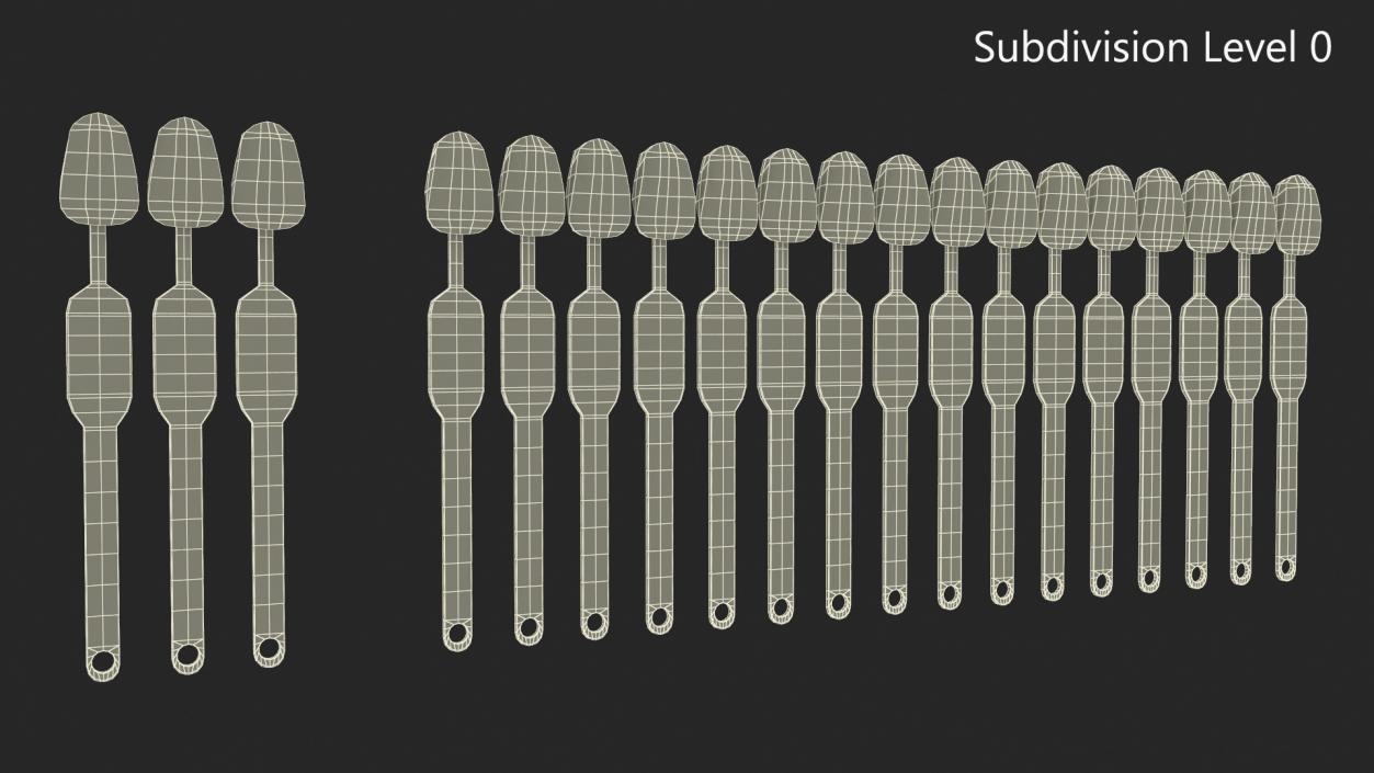 3D Teeth Shade Guide with Bleached Shades model