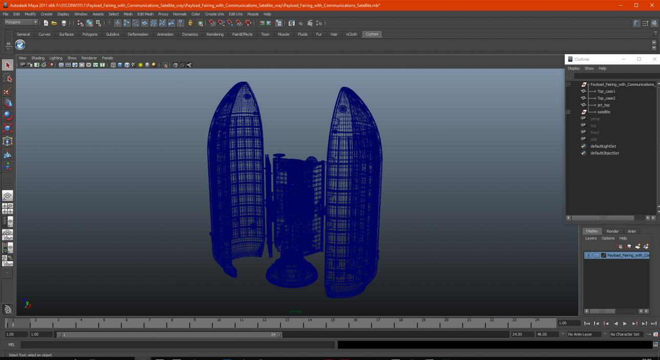 3D model Payload Fairing with Communications Satellite