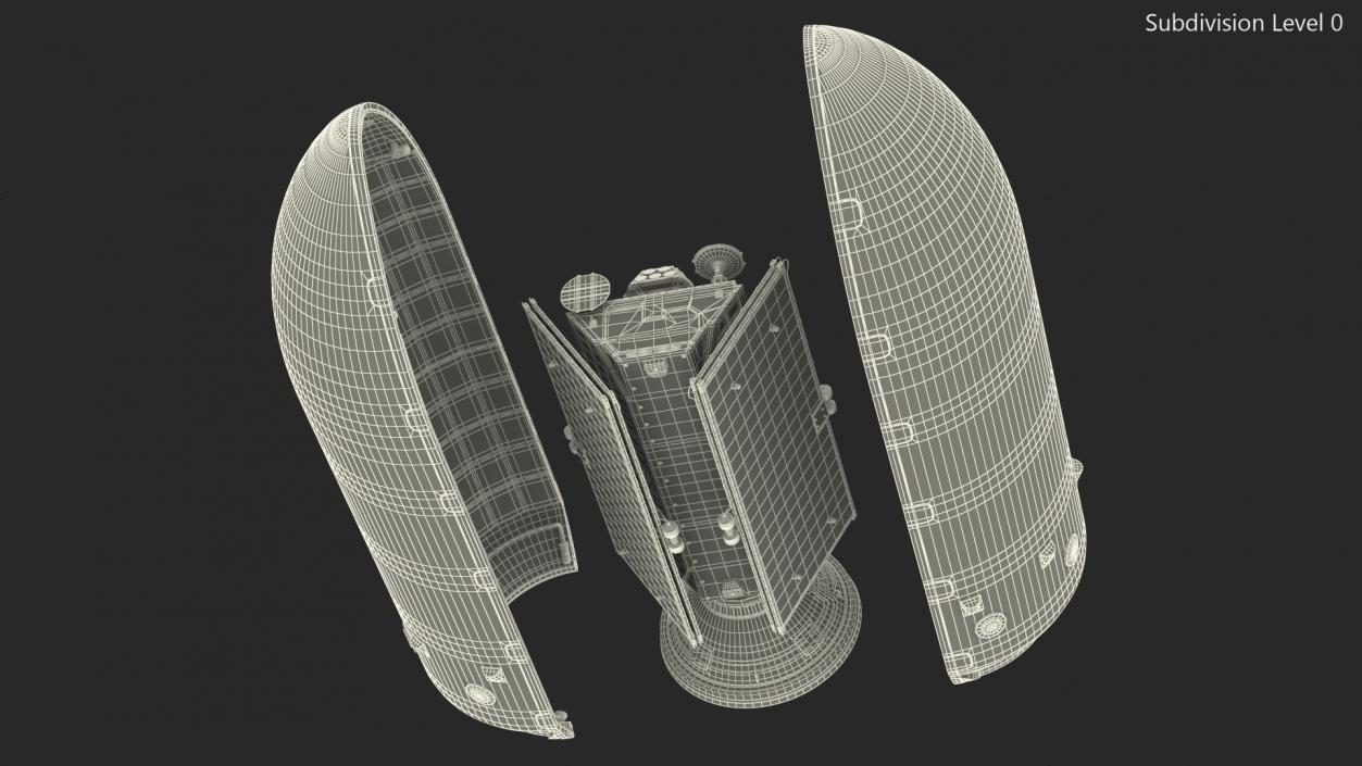 3D model Payload Fairing with Communications Satellite