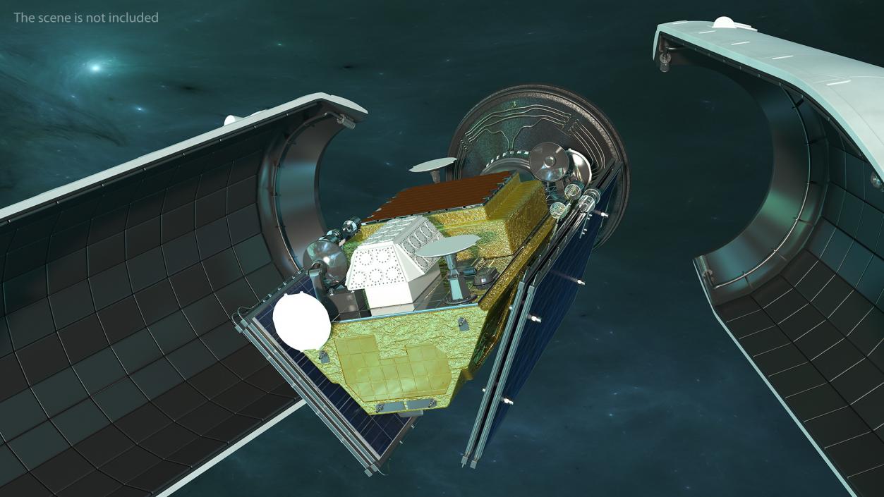 3D model Payload Fairing with Communications Satellite