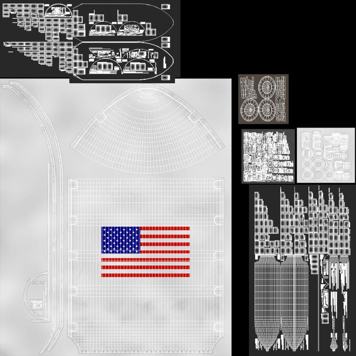 3D model Payload Fairing with Communications Satellite