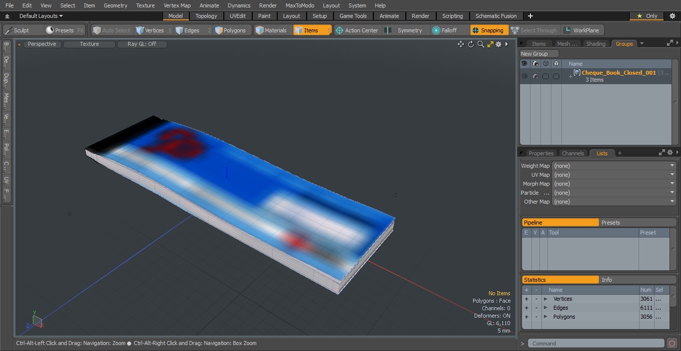 3D Cheque Book Closed model