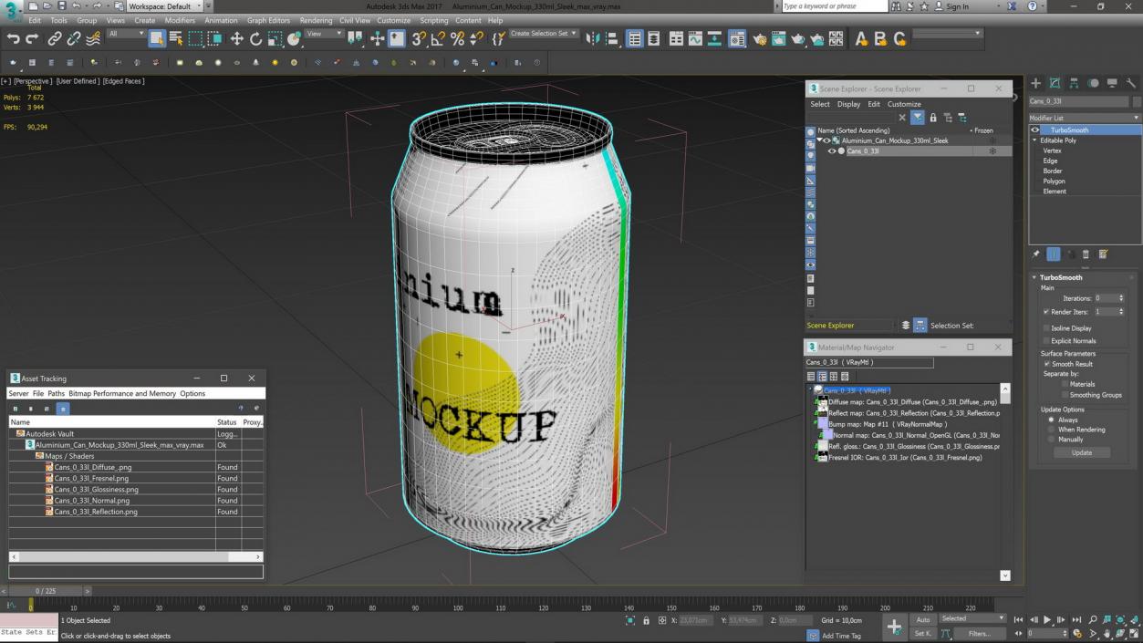 Aluminium Can Mockup 330ml Sleek 3D